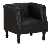 vidaXL Sillón con diseño de cubo cuero de cabra auténtico negro