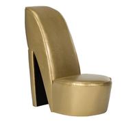 Vidaxl sillón con forma de zapato de tacón cuero sintético dorado