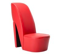 vidaXL Sillón Forma de Zapato Tacón Cuero Sintético Mobiliario Decoración Estructura Robusta Duradera Elegante Tapizado Suave Cómodo Estabilidad Rojo