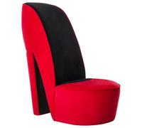 vidaXL Sillón con forma de zapato de tacón terciopelo rojo estructura robusta