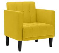 vidaXL Sillón con reposabrazos, Color Amarillo, 53 cm, de Terciopelo