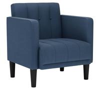 vidaXL Sillón con reposabrazos, Color Azul, 53 cm, de Tela