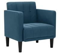 vidaXL Sillón con reposabrazos, Color Azul, 53 cm, de Terciopelo