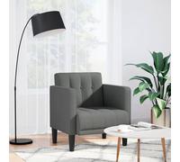 vidaXL Sillón individual con reposabrazos, tela gris oscuro 53 cm