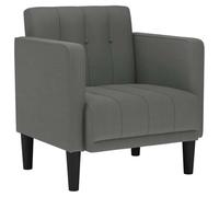 vidaXL Sillón individual con reposabrazos, tela gris oscuro 53 cm