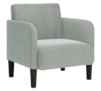 vidaXL Sillón con reposabrazos Terciopelo Gris Claro 54 cm, sofá Individual, sofá cómodo, sillón de televisión, sofá, Asiento de sofá, sofá Relajante