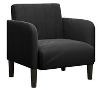vidaXL Sillón individual con reposabrazos Terciopelo negro 54 cm