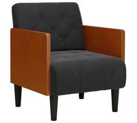 vidaXL Sillón con reposabrazos Terciopelo Negro 55 cm, sofá Individual, sofá cómodo, sillón de televisión, sofá, Asiento de sofá, sofá Relajante