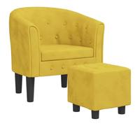 vidaXL Sillón con Taburete Terciopelo Amarillo