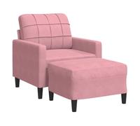 Vidaxl sillón con taburete terciopelo rosa 60 cm