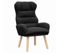 vidaXL Sillón Relajante Tela semejante a Lana rizada Negra