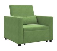 vidaXL Sillón Convertible 3-en-1 de Terciopelo Verde Claro