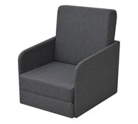 Vidaxl sillón convertible tela gris oscuro