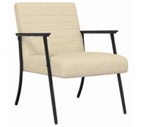 vidaXL sillón Crema 59 x 75 x 78 cm Tela, Sillón Moderno, diseño Rectangular, Estilo Actual con Soporte ergonómico, Ideal para Comodidad y funcionalidad, Espacio Adecuado