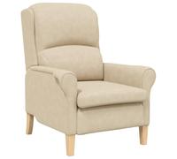 vidaXL Sillón Crema Crema Tela y Madera Estándar Ergonómico