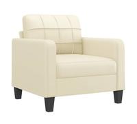 Vidaxl sillón cuero sintético crema 60 cm