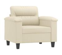 vidaXL Sillón Cuero sintético Crema 60 cm