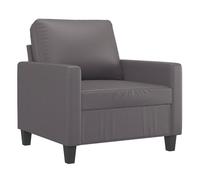 Vidaxl sillón cuero sintético gris 60 cm