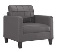 vidaXL Sillón Cuero sintético Gris 60 cm, sofá Individual, sillón de Descanso, sillón de Piel sintética, sillón de televisión, sillón de Relax