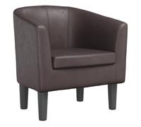 Vidaxl sillón cuero sintético marrón