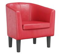 vidaXL Sillón, Silla con Respaldo Reposabrazos, Butaca de Relax Descanso, Asiento para Salón Oficina Dormitorio, Cuero Sintético Rojo