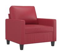 Vidaxl sillón cuero sintético rojo tinto 60 cm