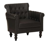 Vidaxl sillón de cuero auténtico de cabra negro