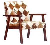 Sillón De Cuero Auténtico De Cabra Blanco Y Marrón Vidaxl