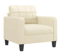VidaXL Sillón De Cuero Sintético Crema 60 Cm Sofá Individual Sillón De Televisión Sillón De Relax
