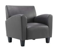 Vidaxl sillón de cuero sintético gris