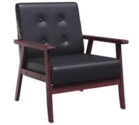 vidaXL Sillón de Cuero Sintético Tapizado Mobiliario Decoración Interior Estructura Robusta Duradera Elegante Tapizado Suave Cómodo Estabilidad Negro