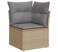 vidaXL Sillón de Esquina de jardín con Cojines ratán sintético Beige