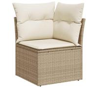 vidaXL Sillón de Esquina de jardín con Cojines ratán sintético Beige