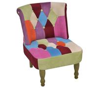 vidaXL Sillón de Estilo francés con diseño de retales de Tela