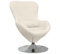 vidaXL Sillón Moderno Crema con Almohada Acolchada | Diseño de Asiento Ergonómico Sillón Estiloso para Hogar y Oficina Función Giratoria Tela Resistente a Manchas Tapizado Lectura Interior Cómodo
