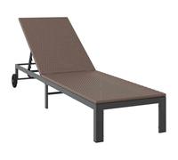 vidaXL Tumbona con Ruedas ratán sintético marrón