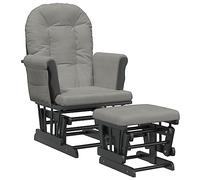 vidaXL Sillón de Lactancia con Taburete Tela Gris Claro