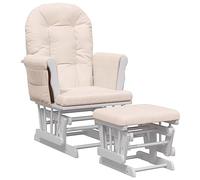 vidaXL Sillón de Lactancia con Taburete Tela Gris Claro