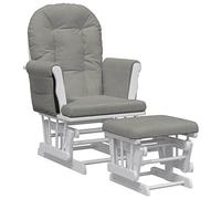 vidaXL Sillón de Lactancia con Taburete Tela Gris Claro
