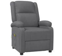 vidaXL Sillón de masaje de cuero sintético gris antracita