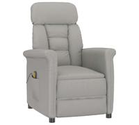 vidaXL Silla de Masaje Eléctrica Reclinable Apoyabrazos Ajustables en Gris Claro Diseño Moderno y Resistente a Las Manchas para Sala de Estar Soportes Ergonómicos para Un Adulto Muebles de Confort