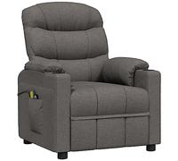 vidaXL Sillón de Masaje Eléctrico Mueble Individual Silla Salón Dormitorio Butaca Asiento Ajustable Reposapiés Respaldo Tela Gris Oscuro