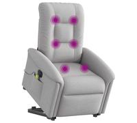 vidaXL Sillón de Masaje eléctrico reclinable elevable Tela Gris Nube