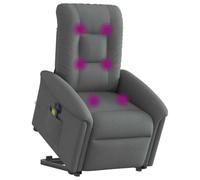 vidaXL Sillón de Masaje eléctrico reclinable elevable Tela Gris Oscuro