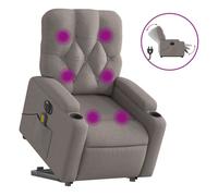 Vidaxl sillón de masaje eléctrico reclinable elevable tela taupé