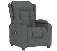 VidaXL Sillón de Masaje Eléctrico Reclinable - Tela Gris Oscuro