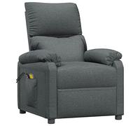 vidaXL Sillón de masaje eléctrico reclinable con reposapiés ergonómico Tela gris oscuro