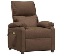 vidaXL Sillón de Masaje Eléctrico y Reclinable Ajustable Reposapiés Silla Asiento Salón Oficina Mueble Elevable Ergonómico Tela Marrón