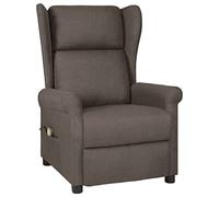 vidaXL Sillón de Masaje eléctrico Tela marrón