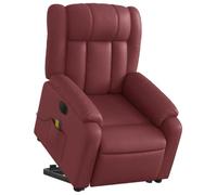 vidaXL Sillón de Masaje elevable eléctrico Cuero Artificial Rojo Tinto